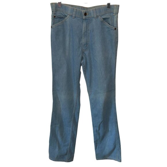 Vtg 70s Levi's Skosh More Room Jeans Orange Tab Light Wash Flare Jeans 33x34 - Picture 1 of 5